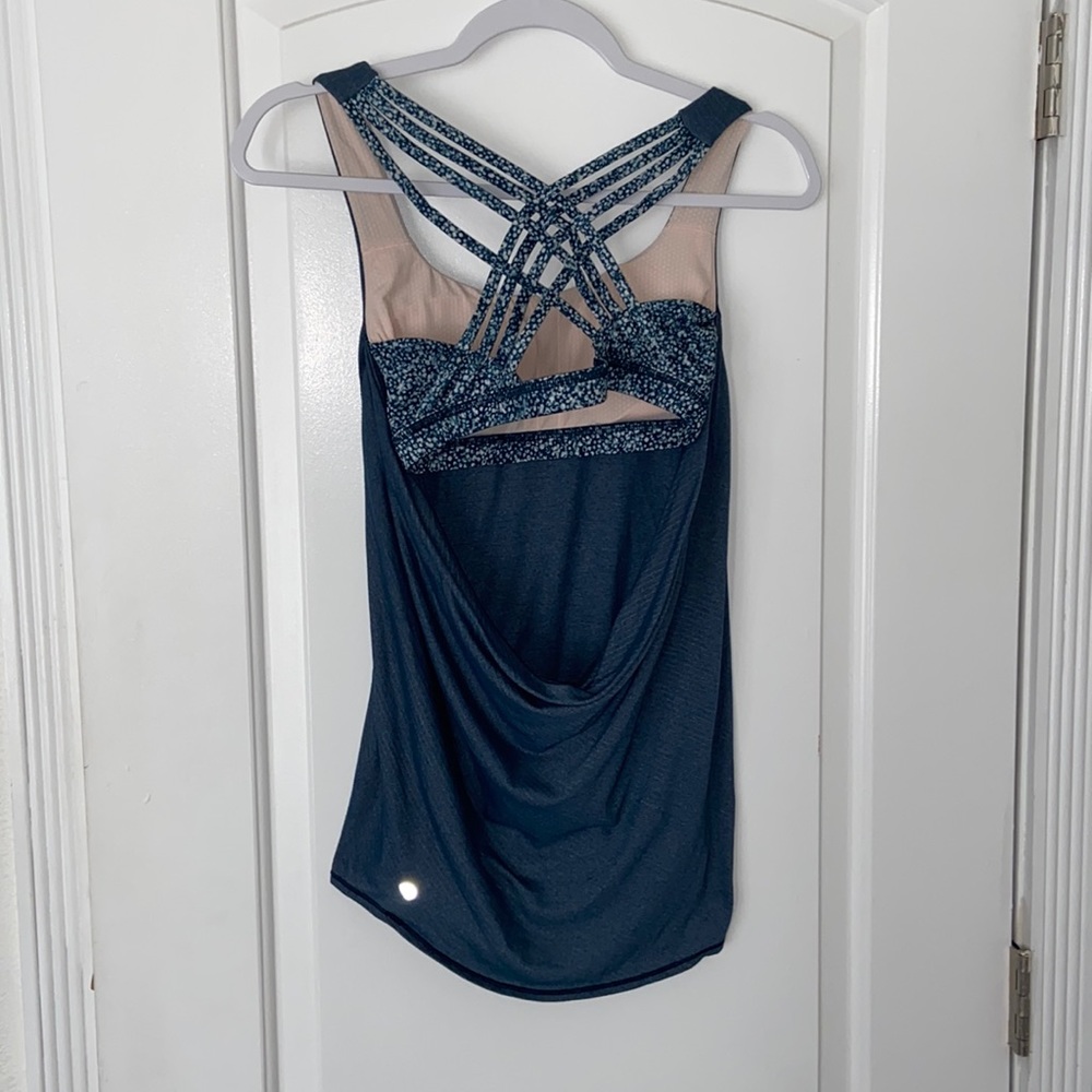 Lululemon free to be  2 in 1 tank top sports bra 4 draped back strappy